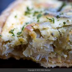 Potato Leek Tart with Goat Cheese and Parsley Purée