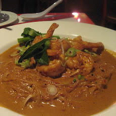 Tropical Asian Curry Noodles with Rock Shrimp
