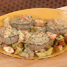 Lobster Stuffed Filet Mignon with a Tarragon and Veal Reduction Sauce