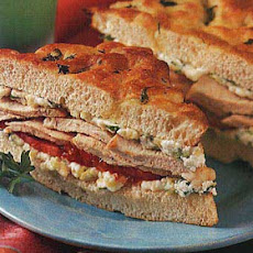 Roasted Chicken, Zucchini, and Ricotta Sandwiches on Focaccia