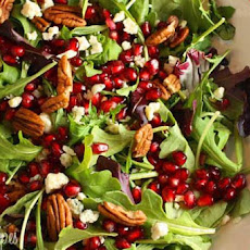 Mixed Baby Greens with Pomegranate Seeds, Gorgonzola and Pecans