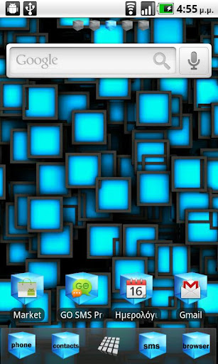 Blue Cube Theme GO Launcher EX