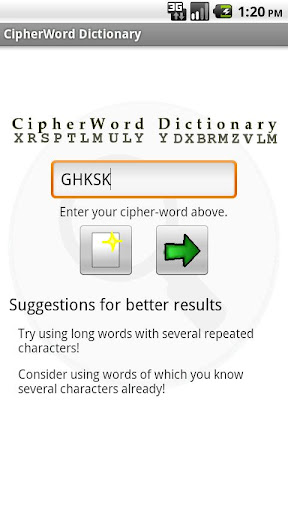 CipherWord Dictionary