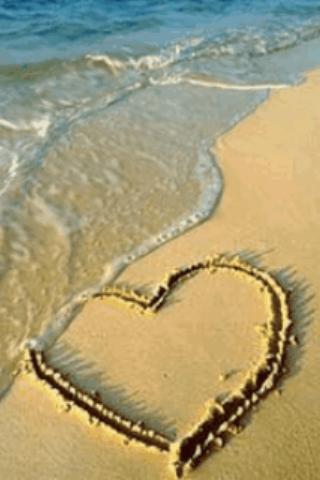 Heart Drawn In Beach Live Wall