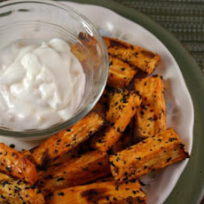 Sweet Potato Fries With Basil Salt and Garlic Mayonnaise