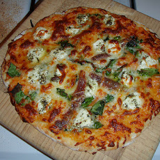 Pizza with butternut squash sauce