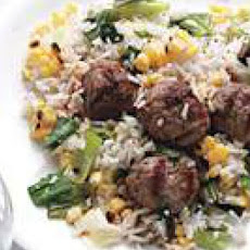 Spiced Lamb with Corn and Rice Pilaf