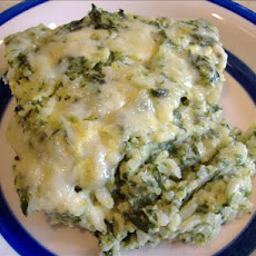 Kittencal's Spinach Parmesan Rice Bake