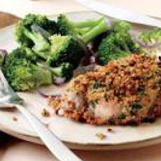 Herb-Crusted Pork Chops with Broccoli and Onions