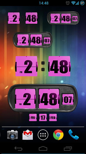 3D Animated Flip Clock PINK