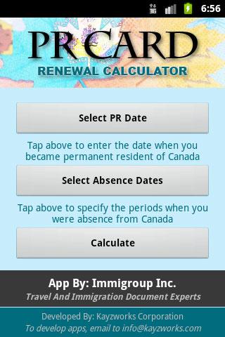 PR Card Renewal Calculator