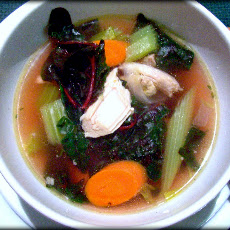 Holiday Timeout Soup: Turkey Vegetable Soup with Swiss Chard