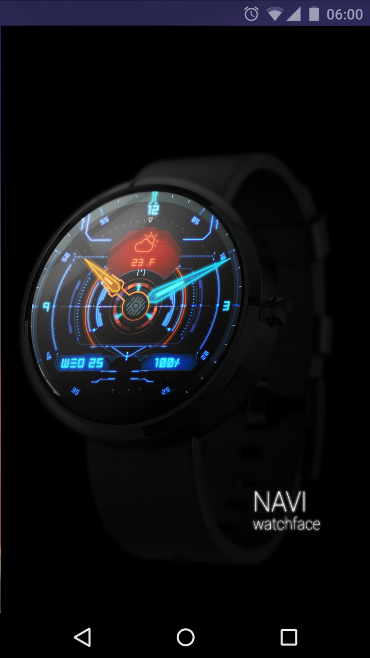 Android application NAVI - Watch face screenshort
