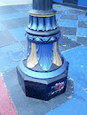 Blue and Gold Lamp Post