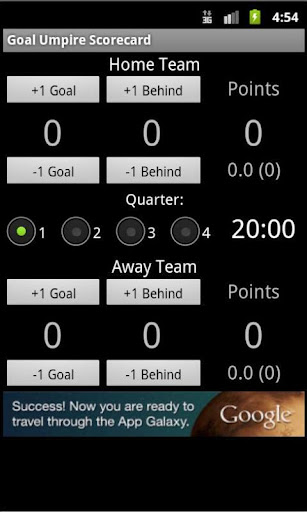 Goal Umpire Scorecard