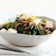 Chilled Soba with Tofu and Sugar Snap Peas