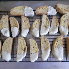 White Chocolate Dipped Lemon-Almond Biscotti