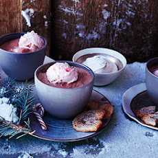 Hot-Cocoa Affogato with Peppermint Ice Cream