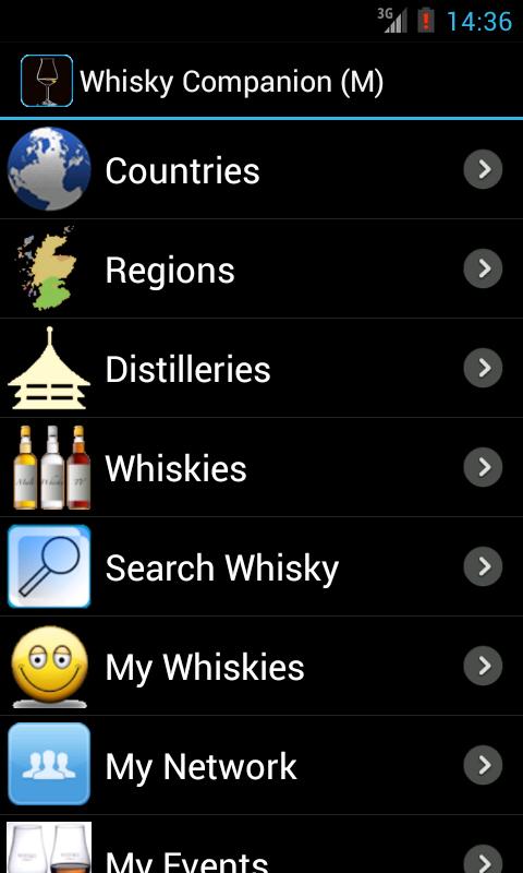 Android application Whisky Companion screenshort