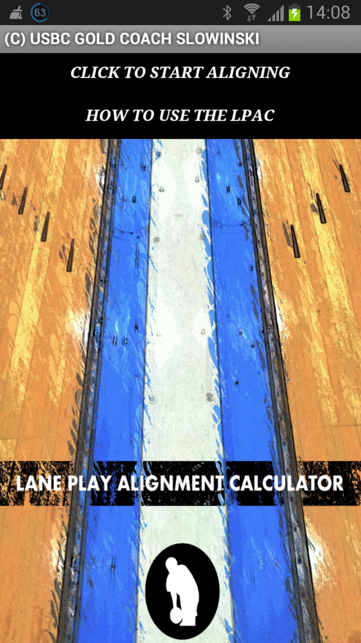 Android application Lane Play Alignment Calculator screenshort