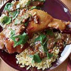 Coconutty Chicken Legs with Spinach & Pasta