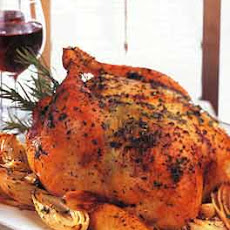Roast Chicken with Herb Butter, Onions and Garlic