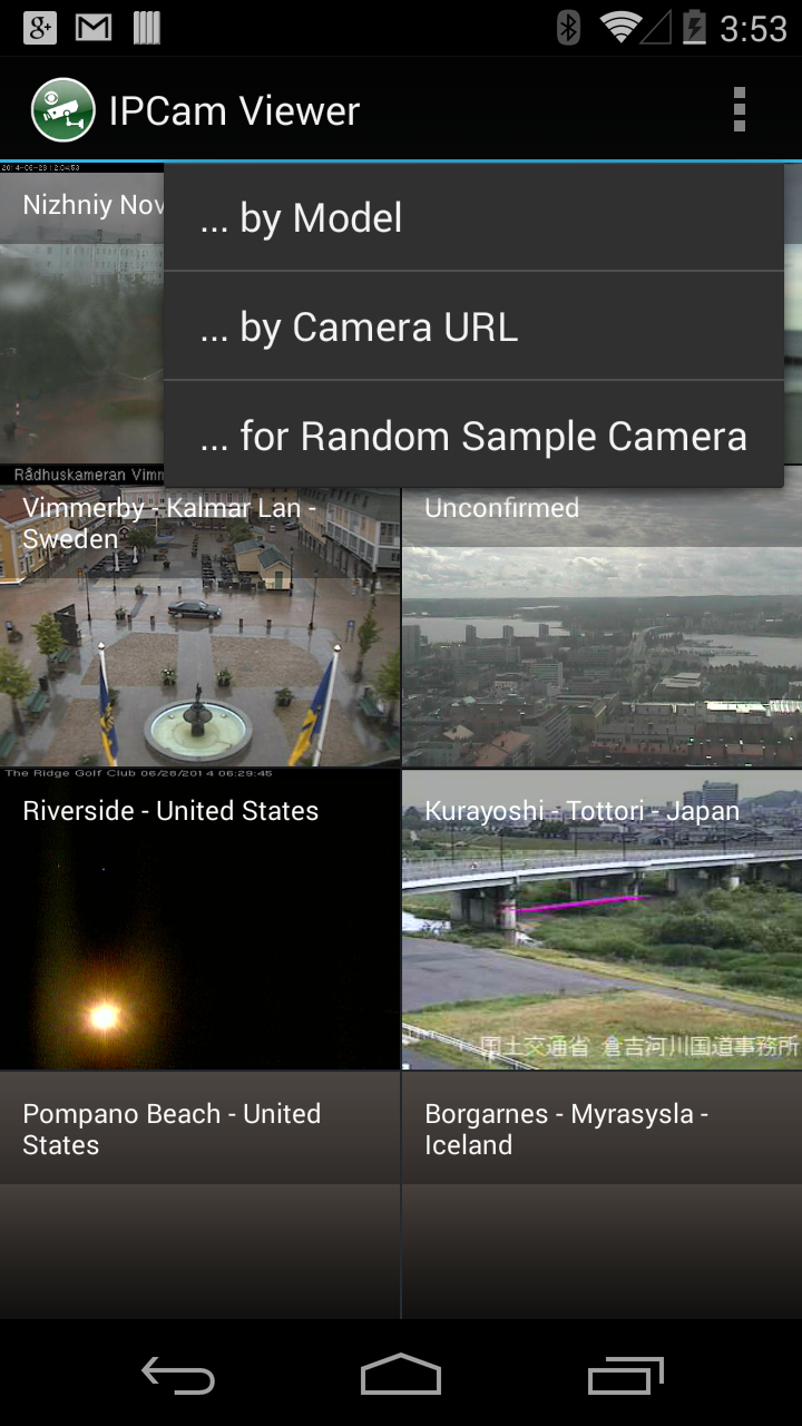 Android application IPCam Viewer screenshort