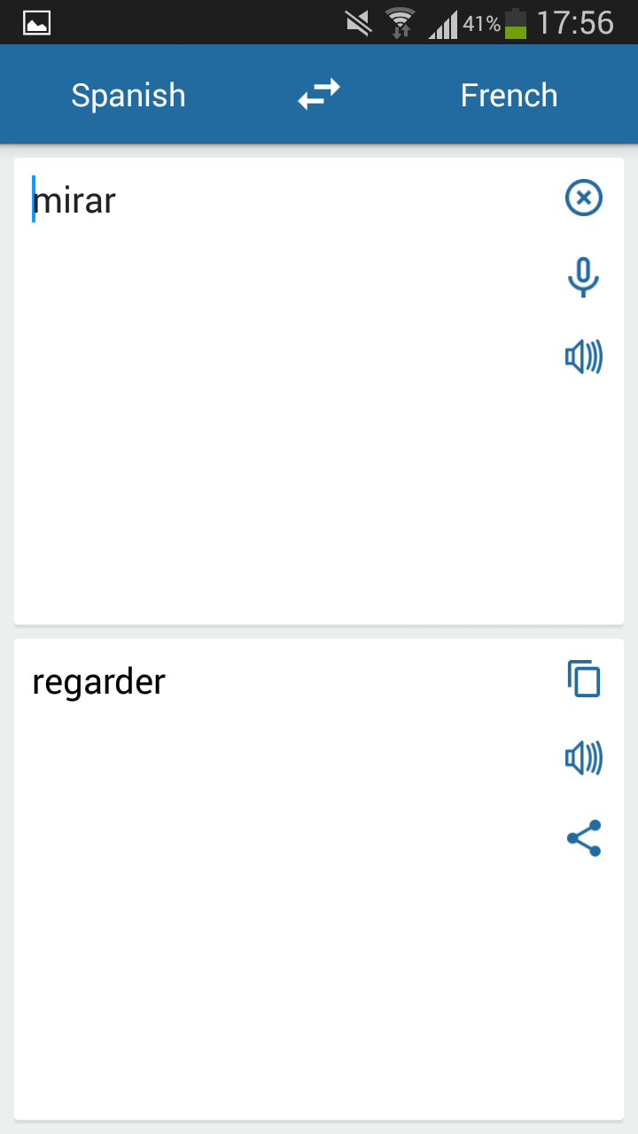 Android application French Spanish Translator screenshort