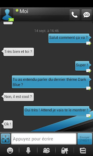 Dark Blue GO SMS Theme