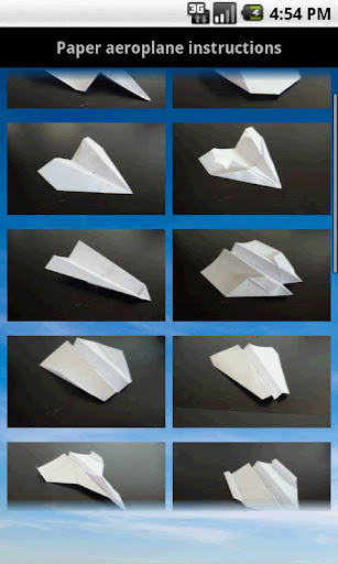 Paper aeroplane instructions