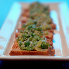 Baby Fava Bean Crostini