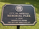 Memorial Park Plaque