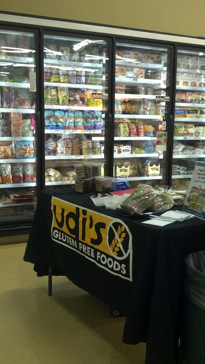 Part of the freezer section during a gluten free sampling event