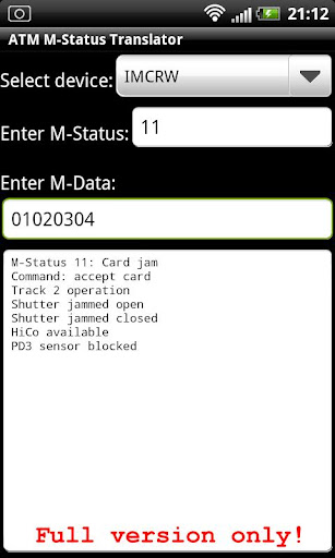 ATM M-Status Translator Lite