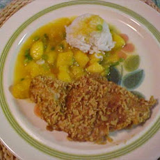 Crusty Chicken With Tangy Peach Salsa