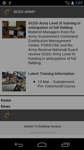 GCSS-Army Mobile Website