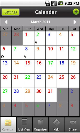 Pro-Calendar™ UFUA Shift Calen
