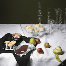 Pear Soufflés with Chocolate Sauce