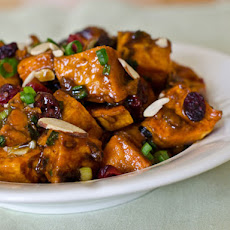 Roasted Sweet Potato Salad with Chutney Vinaigrette
