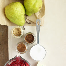 Baked Pears with Raspberry Sauce