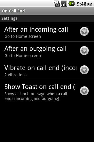 On Call End not call log