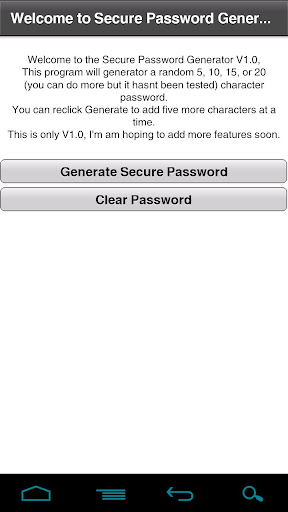 Secure Password Generator OLD