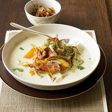 Beef and Coconut Soup with Crispy Shallots
