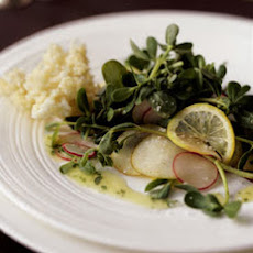 Purslane, Meyer Lemon, and Pear Salad with Kaffir Lime Vinaigrette