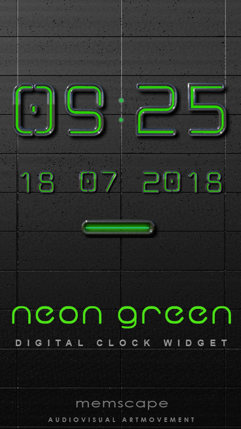 Android application NEON GREEN Digi Clock Widget screenshort