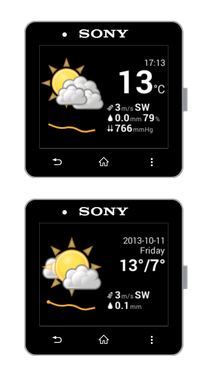 Android application SmartWeather for SmartWatch screenshort