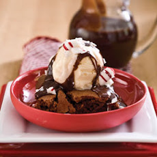 Mint Hot Fudge-Brownie Sundaes