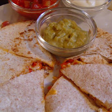 Sweet Red Pepper & Mushroom Quesadillas