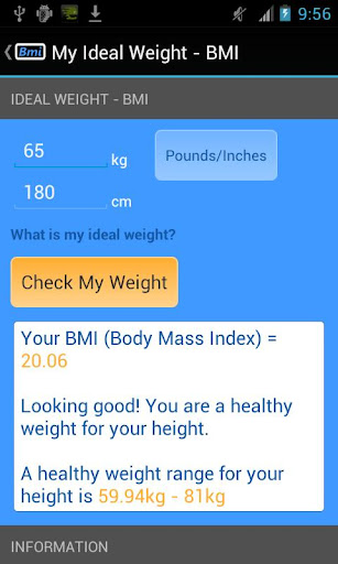 My Ideal Weight - BMI
