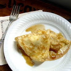 Brown Butter Apple & Ricotta Crepes with Caramel Sauce
